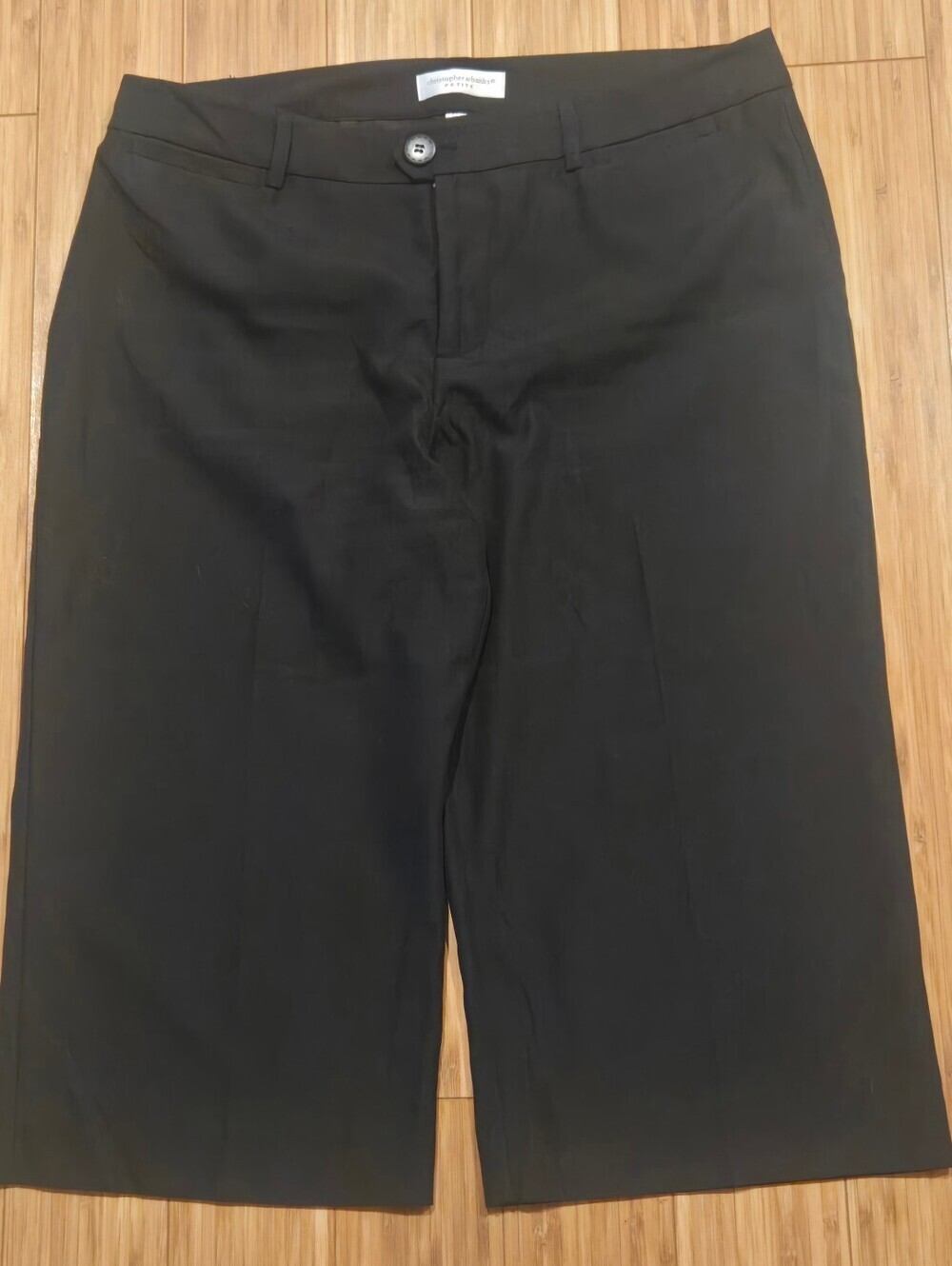 Christopher & Banks Black Flat Front Casual Capri